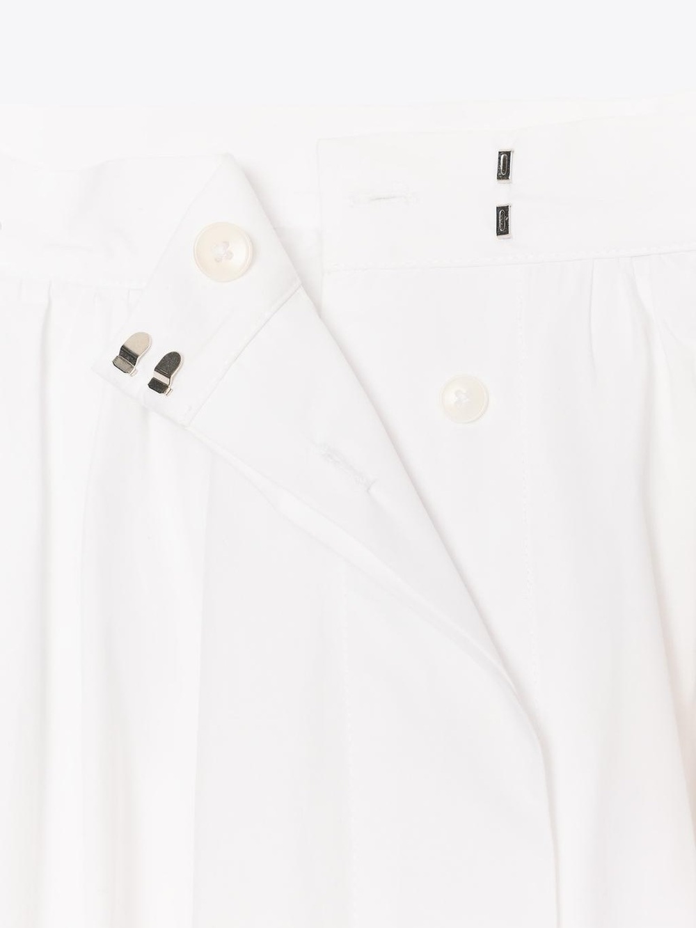 Zara White Cotton Poplin Full A-line Midi Skirt. Button Front. S NWT - Picture 6 of 13